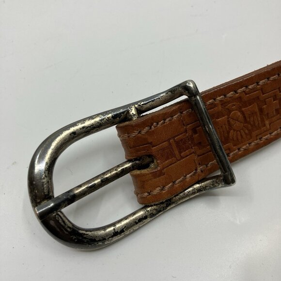Dalmy's Bridle Leather Belt Womens S Tooled Brown Equestrian - Picture 7 of 8